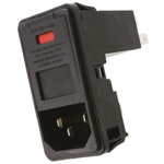 TE Connectivity 10A, 250 V ac Male Snap-In IEC Filter PS000D000, Spade 2 Fuse