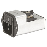 Schurter 4A, 125 V ac, 250 V ac Male Screw Filtered IEC Connector 4301.5003, Quick Connect 1, 2 Fuse