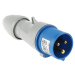 Legrand, P17 Tempra Pro IP44 Blue Cable Mount 2P + E Industrial Power Plug, Rated At 16A, 230 V