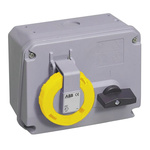 ABB Horizontal Switchable IP67 Industrial Interlock Socket 2P+E, 16A, 100 → 130 V