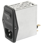 Schurter 10A, 250 V ac Male Screw Filtered IEC Connector 2 Pole 4304.4065, Quick Connect 2 Fuse