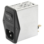 Schurter 4A, 250 V ac Male Screw Filtered IEC Connector 2 Pole 4304.5043, Quick Connect 1 Fuse