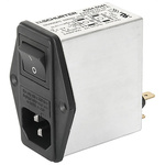 Schurter 4A, 250 V ac Male Screw Filtered IEC Connector 2 Pole 4304.5083, Quick Connect 2 Fuse