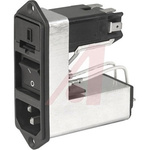 Schurter 4A, 125 V ac, 250 V ac Male Screw Filtered IEC Connector 2 Pole CDC4.4101.151, Quick Connect 2 Fuse