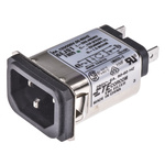 TE Connectivity 6A, 250 V ac Male Snap-In IEC Filter 1-6609006-2, Spade None Fuse