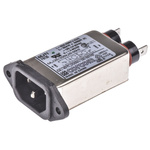 TE Connectivity 6A, 250 V ac Male Flange Mount IEC Filter 2-6609006-3, Spade None Fuse