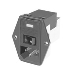 TE Connectivity 3A, 120 V ac, 250 V ac Male Flange Mount IEC Filter 2 Pole 1-6609103-3, Spade 2 Fuse