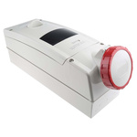 Scame, ADVANCE 2 IP67 Yellow Wall Mount 3P + N + E RCD Industrial Power Connector Socket, Rated At 32A, 415 V