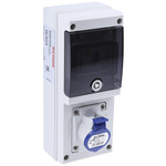 Scame, DOMINO IP44 Blue Wall Mount 2P + E RCD Industrial Power Connector Socket, Rated At 16A, 230 V