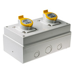 Scame IP44 Yellow Surface Mount 2P + E Industrial Power Socket, Rated At 16A, 100 → 130 V