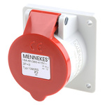 MENNEKES IP44 Red Panel Mount 4P Industrial Power Socket, Rated At 16A, 400 V