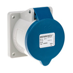 MENNEKES IP44 Blue Panel Mount 3P Industrial Power Socket, Rated At 32A, 230 V
