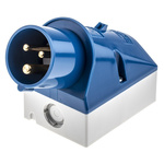 MENNEKES IP44 Blue Wall Mount 3P 25 ° Industrial Power Plug, Rated At 16A, 230 V