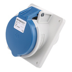 MENNEKES IP44 Blue Panel Mount 3P Angled Industrial Power Socket, Rated At 32A, 230 V