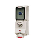 MENNEKES IP67 Red, White Wall Mount, Rated At 32A, 400 V