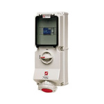 MENNEKES IP67 Red, White Wall Mount, Rated At 63A, 400 V