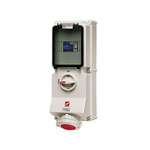 MENNEKES IP67 Red, White Wall Mount, Rated At 63A, 400 V