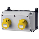 MENNEKES IP44 Yellow Wall Mount Socket, Rated At 16A, 110 → 130 V