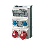 MENNEKES Blue, Red Wall Mount Industrial Power, Rated At 16A