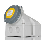 MENNEKES IP67 Yellow Wall Mount 3P 25 ° Industrial Power Socket, Rated At 16A, 110 V
