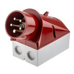 MENNEKES IP44 Red Wall Mount 3P + N + E 25 ° Industrial Power Plug, Rated At 32A, 400 V