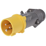 Legrand, HYPRA IP44 Yellow Cable Mount 2P+E Industrial Power Plug, Rated At 16A, 110 V