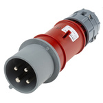 MENNEKES, PowerTOP IP44 Red Cable Mount 4P Industrial Power Plug, Rated At 32A, 400 V