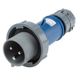 MENNEKES, PowerTOP IP67 Blue Cable Mount 3P Industrial Power Plug, Rated At 32A, 230 V