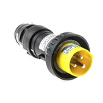 Eaton, Eaton Crouse-Hinds IP66 Yellow Cable Mount 2P + E Power Connector Plug ATEX, Rated At 16A, 120 V