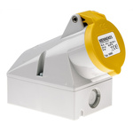 MENNEKES IP44 Yellow Wall Mount 3P Right Angle Socket, Rated At 16A, 110 V