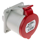Scame IP44 Red Panel Mount 3P + N + E Industrial Power Socket, Rated At 32A, 415 V