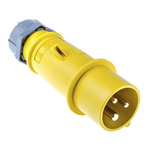 MENNEKES, AM-TOP IP44 Yellow Cable Mount 3P Industrial Power Plug, Rated At 16A, 110 V