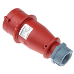 MENNEKES IP44 Red Cable Mount 3P + N + E Industrial Power Plug, Rated At 16A, 400 V,With Phase Inverter