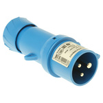 Schneider Electric, PratiKa IP44 Blue Cable Mount 2P + E Industrial Power Plug, Rated At 16A, 230 V