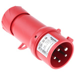 Schneider Electric, PratiKa IP44 Red Cable Mount 3P + N + E Industrial Power Plug, Rated At 16A, 415 V