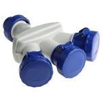 Scame IP66 Blue 1 x 2P + E, 3 x 2P + E Industrial Power Connector Adapter Plug, Socket, Rated At 16A, 240 V