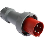 MENNEKES, PowerTOP Plus IP67 Red Cable Mount 3P + E Industrial Power Plug, Rated At 64A, 400 V