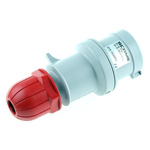 Scame IP44 Red Cable Mount 3P + E Industrial Power Connector Adapter Plug, Rated At 16A, 415 V,With Phase Inverter
