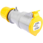 Scame IP44 Yellow Cable Mount 2P + E Industrial Power Socket, Rated At 32A, 110 V
