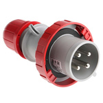 Scame IP67 Red Cable Mount 3P + E Industrial Power Plug, Rated At 32A, 415 V