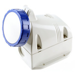 Scame IP66, IP67 Blue Wall Mount 2P + E Industrial Power Socket, Rated At 32A, 230 V