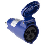 Scame IP54 Blue Industrial Power Connector Adapter Socket, Rated At 16A, 250 V