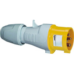 Legrand, P17 Tempra Pro IP44 Yellow Cable Mount 2P + E Industrial Power Plug, Rated At 16A, 110 V
