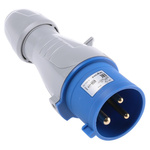 Legrand, P17 Tempra Pro IP44 Blue Cable Mount 2P + E Industrial Power Plug, Rated At 32A, 230 V