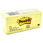 Post-It Yellow Sticky Note, 100 Notes per Pad, 34.9mm x 47.6mm