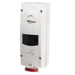 Scame, ADVANCE 2 IP67 Red Wall Mount 3P + E RCD Industrial Power Connector Socket, Rated At 16A, 415 V