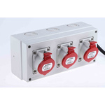 Scame IP44 Red Surface Mount 3P + N + E Industrial Power Socket, Rated At 16A, 346 → 415 V