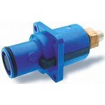 ITT Cannon, Veam Snaplock IP67 Blue Panel Mount 1P Mains Connector Plug, Rated At 250A, 1.0 kV