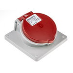 MENNEKES IP44 Red Panel Mount 3P + N + E Angled Industrial Power Socket, Rated At 16A, 400 V