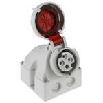 MENNEKES IP67 Red Wall Mount 4P 25 ° Industrial Power Socket, Rated At 16A, 400 V